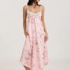 Sleepwear Papinelle | Papinelle - Jardin Lace Front Maxi Nightie Pink