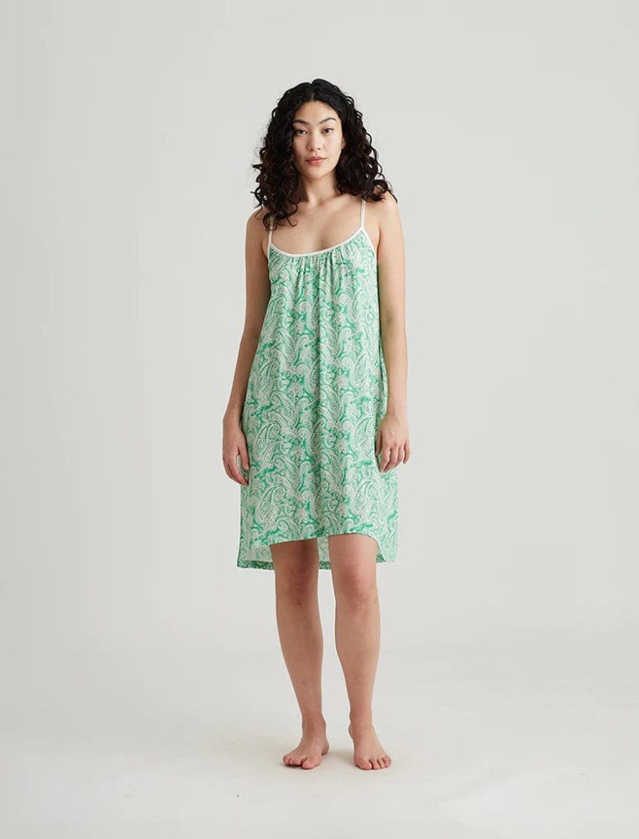 Sleepwear Papinelle | Papinelle - Sophia Paisley Strappy Midi Nightie Spearmint