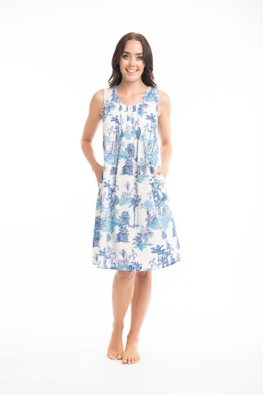 Sleepwear Victorias Dream | Victoria'S Dream - Tropical Sleeveless Nightie