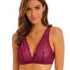 Bras Wacoal | Wacoal - Lace Perfection Wirefree Bralette Red Plum