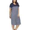 Sleepwear Yuu | Yuu - Cap Sleeve Spliced Ikat Dress Navy