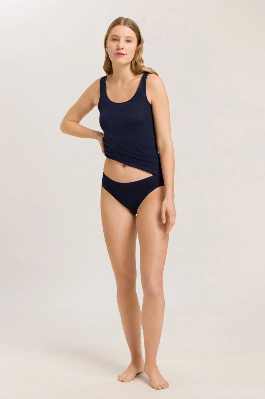 Briefs Hanro | Hanro - Cotton Seamless Bikini Deep Navy