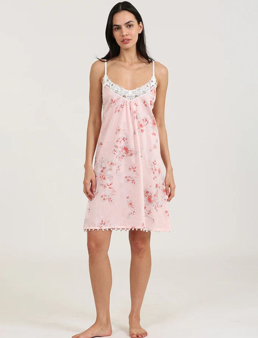 Sleepwear Papinelle | Papinelle - Jardin Lace Front Nightie Pink