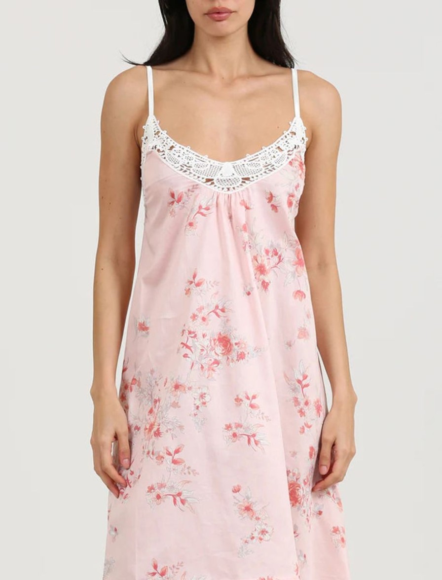 Sleepwear Papinelle | Papinelle - Jardin Lace Front Nightie Pink