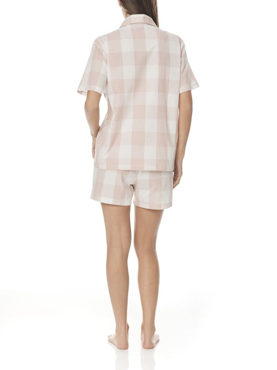 Sleepwear Gingerlilly | Gingerlilly - Dinah Cotton Short Pj Set Pink