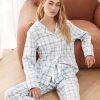 Sleepwear Gingerlilly | Gingerlilly - Cristina Cotton Pj Set Check