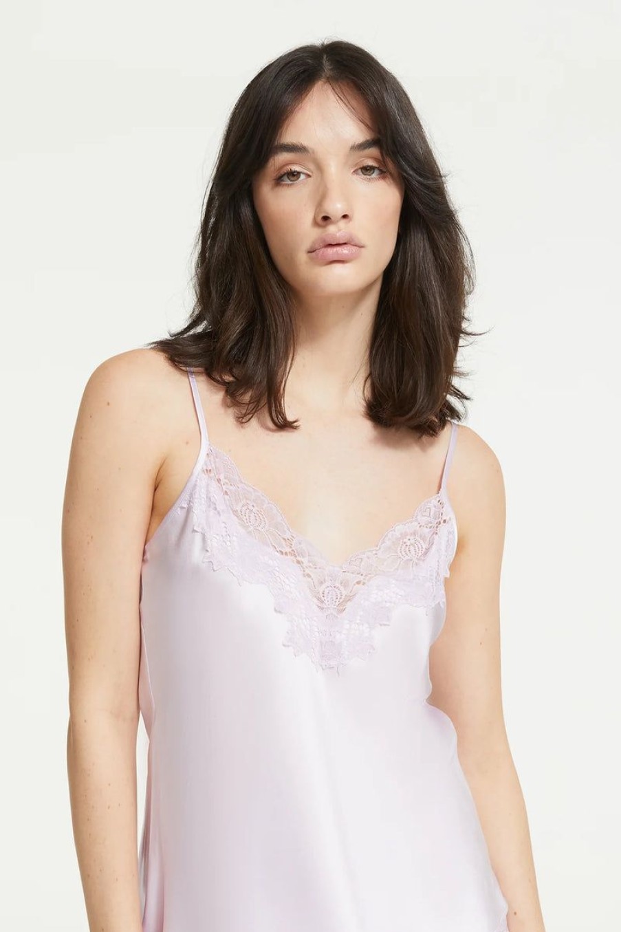 Silks GINIA | Ginia - Silk Lace Cami Soft Lilac