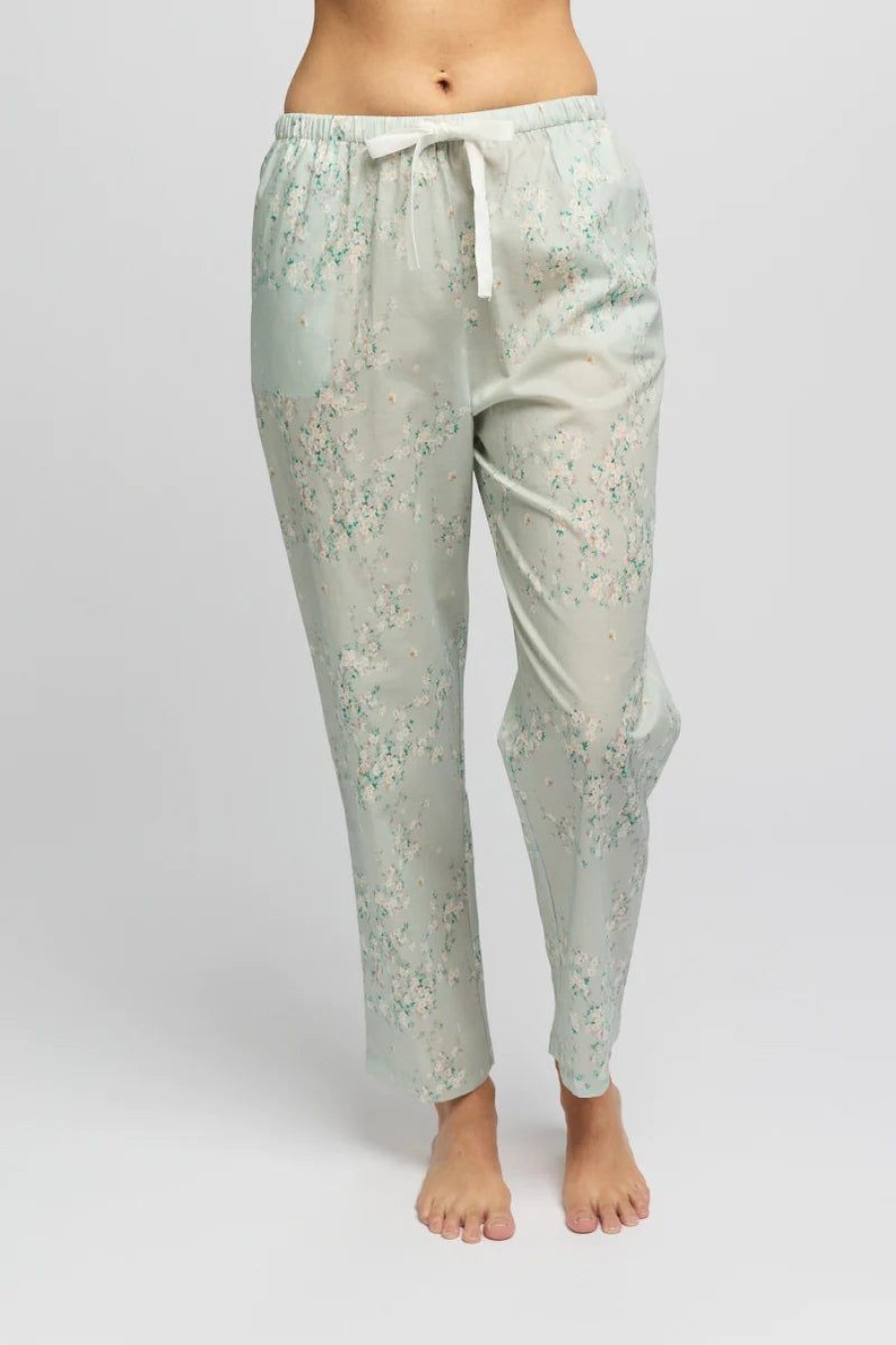 Sleepwear Morning Honey | Morning Honey - Cotton Voile Sleep Pant | Tiny Blossom Mint Tiny Blossom