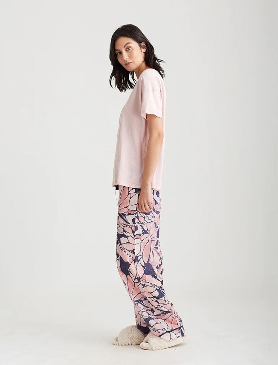 Sleepwear Papinelle | Papinelle - Papillion Straight Leg Full Length Pant Wild Rose