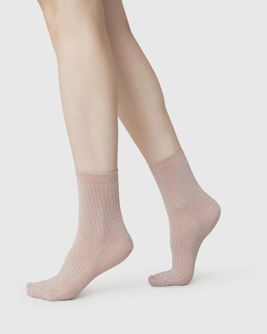 Basics Swedish stocking | Swedish Stockings - Stella Shimmer Socks Dusty Rose