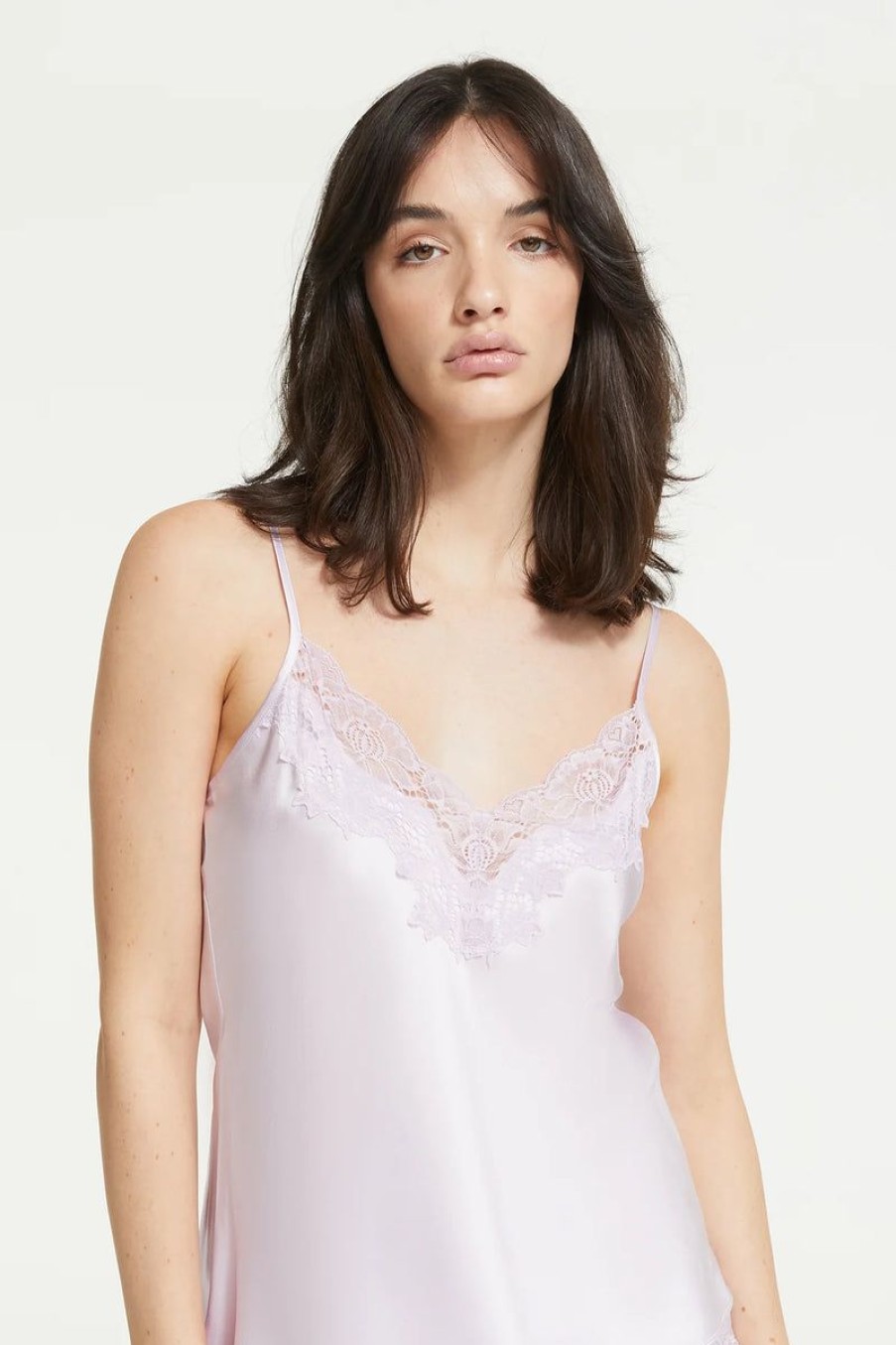 Sleepwear GINIA | Ginia - Silk Lace Cami Soft Lilac