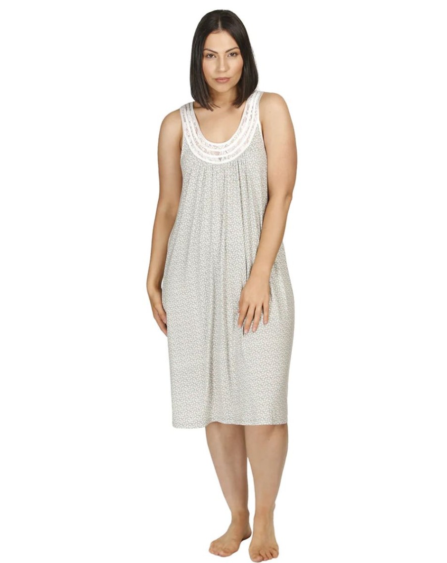 Sleepwear Yuu | Yuu - Sleeveless Ditsy Dress Sage